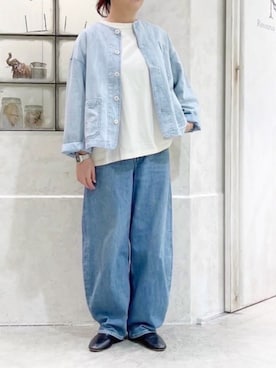 「スタッフコーデ」｜「アイテム（デニムジャケット）」を使った、RNA MEDIA ZOZOTOWN STAFFさん（レディース・162cm）の冬コーディネート