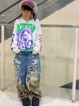 「25AW冬の新作」｜「アイテム（キャップ）」を使った、RNA MEDIA ZOZOTOWN STAFFさん（レディース・156cm）の秋コーディネート