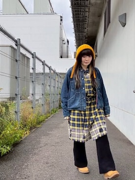 「アイテム（カバーオール）」を使った、RNA MEDIA ZOZOTOWN STAFFさん（レディース・158cm）の秋コーディネート