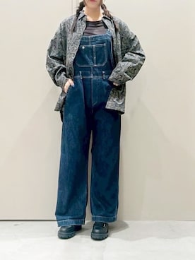 「アイテム（オールインワン・サロペット）」を使った、RNA MEDIA ZOZOTOWN STAFFさん（レディース・164cm）の秋コーディネート