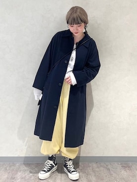 「RNA（アールエヌエー）のアイテム（ステンカラーコート）」を使った、RNA MEDIA ZOZOTOWN STAFFさん（レディース・162cm）の冬コーディネート