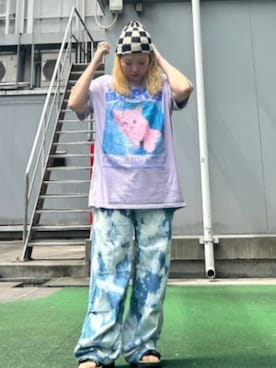 「RNA」｜「アイテム（帽子）」を使った、RNA MEDIA ZOZOTOWN STAFFさん（レディース・158cm）の夏コーディネート