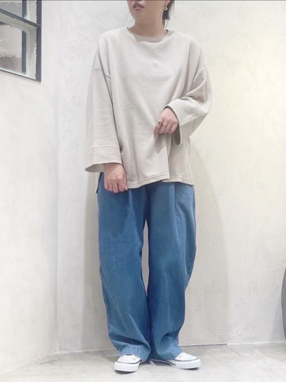 tシャツ M2176 ダブルフェイスＢＩＧスリーブプルオーバー レディース M2176 ダブルフェイスBIGスリーブプルオーバー(M グレージュ