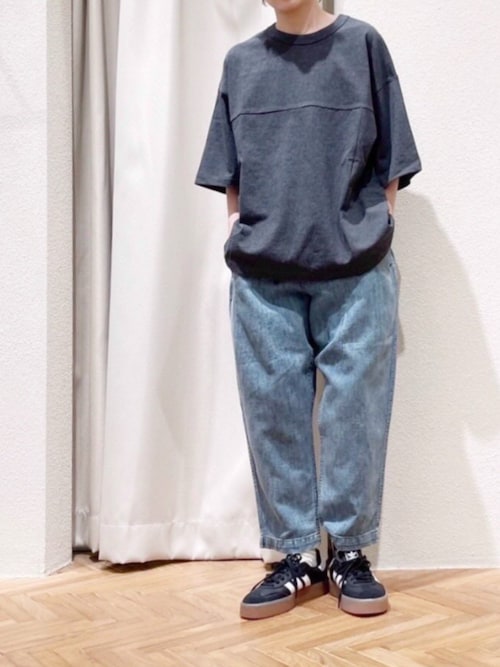 URCH RNA R4296綿麻デニムのＰＪ'Ｓクロップド R4296 綿麻デニムのPJ'Sクロップドパンツ(F ライトインディゴ