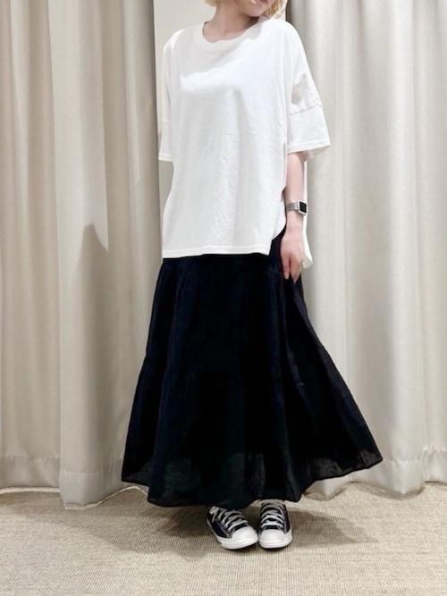 G1091 リネンロングティアードスカート（スカート）｜RNA-N