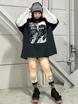 「RNA」｜「アイテム（ニットキャップ/ビーニー）」を使った、RNA MEDIA ZOZOTOWN STAFFさん（レディース・153cm）の夏コーディネート
