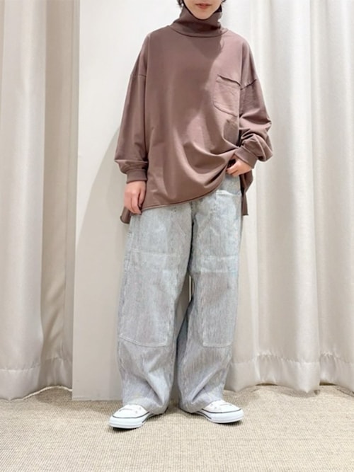 セール】R4365 ワイドストレートのダブルニーアトリエパンツ（デニム