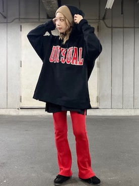 「RNA」｜「アイテム（スウェット）」を使った、RNA MEDIA ZOZOTOWN STAFFさん（レディース・160cm）の冬コーディネート