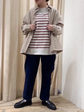 tシャツ M1988 度詰バスクボーダーＴ レディース M1988 度詰バスクボーダーTを使ったレディース人気ファッション