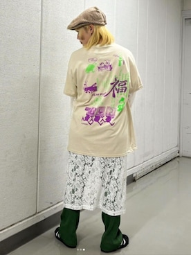 「ハンチング」｜「アイテム（ワンピース）」を使った、RNA MEDIA ZOZOTOWN STAFFさん（レディース・160cm）の春コーディネート