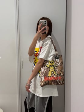 「RNA（アールエヌエー）のアイテム（トートバッグ）」を使った、RNA MEDIA ZOZOTOWN STAFFさん（レディース・160cm）の夏コーディネート