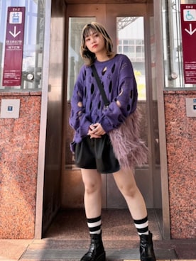 「RNA（アールエヌエー）のアイテム（トートバッグ）」を使った、RNA MEDIA ZOZOTOWN STAFFさん（レディース・153cm）の秋コーディネート