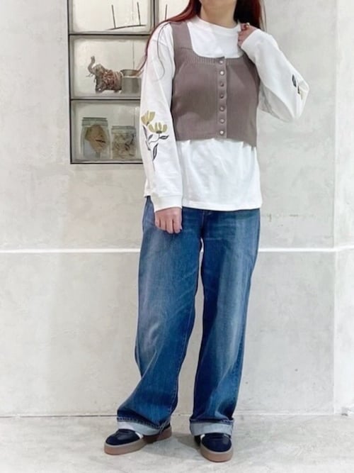 セール】M2391 FLOWERスリーブプリントロンT（Tシャツ