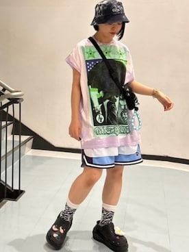 「RNA」｜「アイテム（帽子）」を使った、RNA MEDIA ZOZOTOWN STAFFさん（レディース・157cm）の夏コーディネート