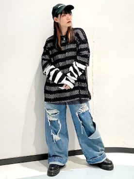 「RNA」｜「アイテム（キャップ）」を使った、RNA MEDIA ZOZOTOWN STAFFさん（レディース・157cm）の秋コーディネート