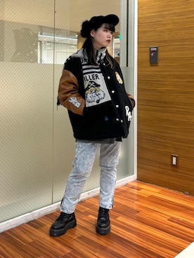 「RNA（アールエヌエー）のアイテム（ジャケット/アウター）」を使った、RNA MEDIA ZOZOTOWN STAFFさん（レディース・157cm）の冬コーディネート