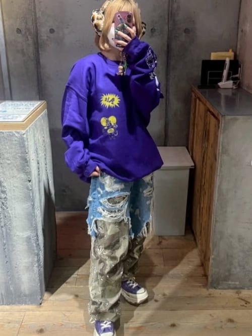 セール】M2581 マウスプリントトレーナー（スウェット）｜RNA（アール