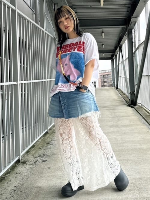 RNA（アールエヌエー） ワイドパンツ パンツ R4194 ペイズリーレース 