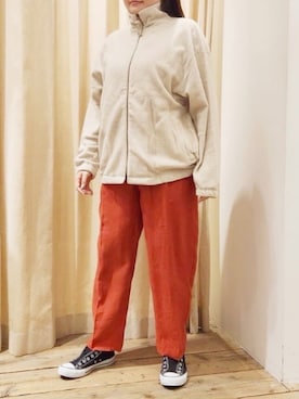 「ストレートパンツ」｜「アイテム（ブルゾン）」を使った、RNA MEDIA ZOZOTOWN STAFFさん（レディース・162cm）の春コーディネート