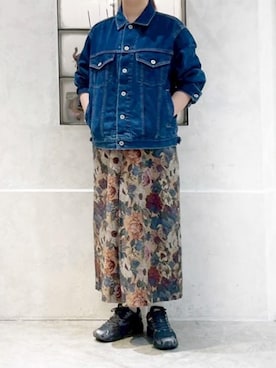 「スタッフコーデ」｜「アイテム（デニムジャケット）」を使った、RNA MEDIA ZOZOTOWN STAFFさん（レディース・163cm）の秋コーディネート