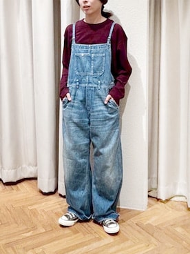 「アイテム（オールインワン・サロペット）」を使った、RNA MEDIA ZOZOTOWN STAFFさん（レディース・156cm）の秋コーディネート