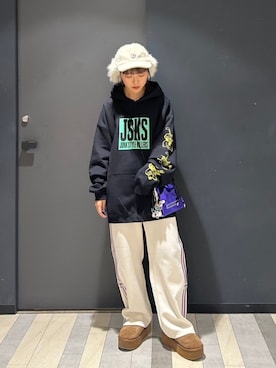 「RNA」｜「アイテム（帽子）」を使った、RNA MEDIA ZOZOTOWN STAFFさん（レディース・158cm）の冬コーディネート