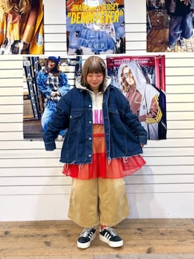 「RNA（アールエヌエー）のD1683 チュールキャミワンピ（ワンピース、その他）」を使った、RNA MEDIA ZOZOTOWN STAFFさん（レディース・156cm）の秋コーディネート