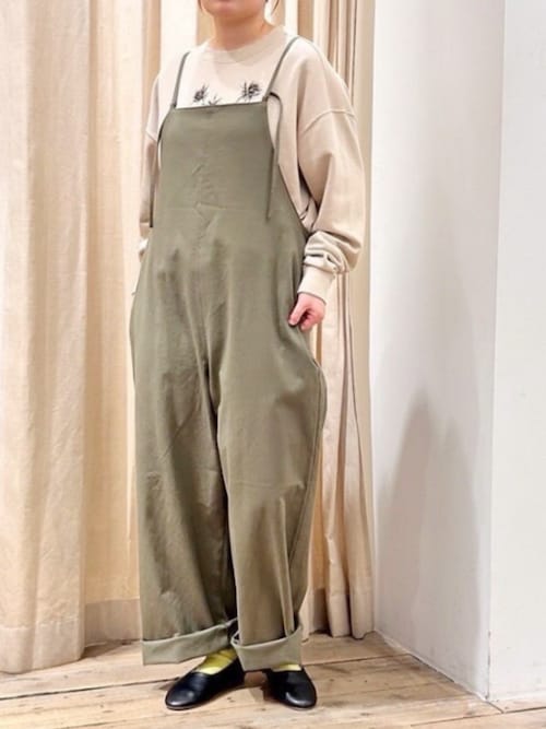 セール】O0729 綿ウールツイルイージーサロペット（サロペット  