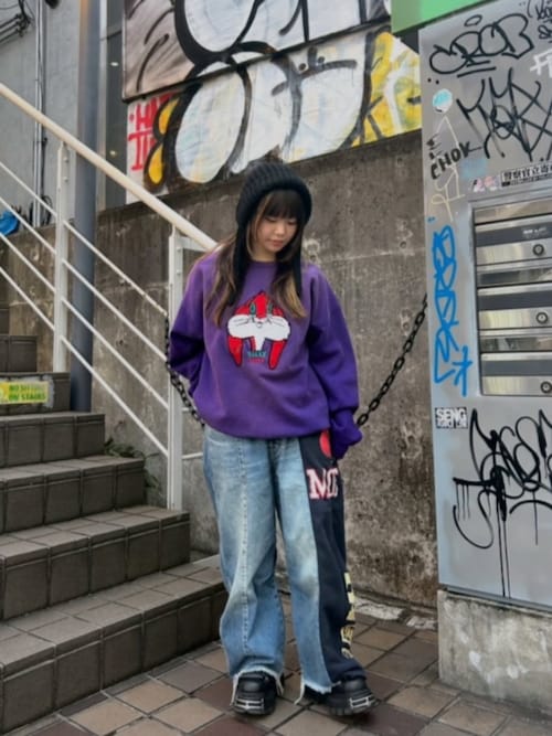M2360 ユーズドエフェクトラビットトレーナー（Tシャツ/カットソー