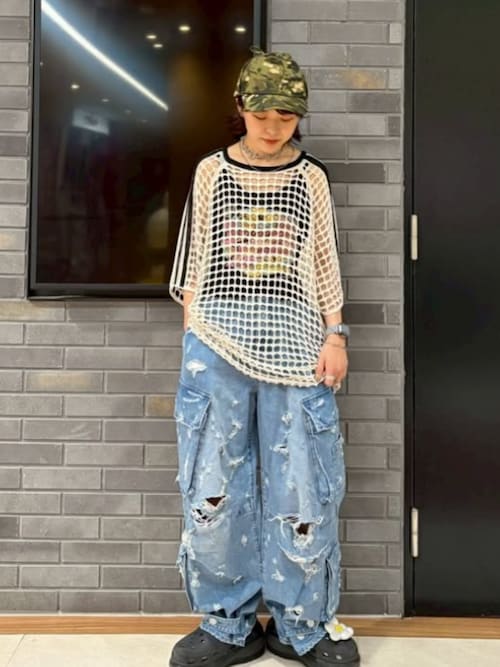 tシャツ K2719 ラインメッシュプルオーバー レディース セール】K2719 ラインメッシュプルオーバー（Tシャツ/カットソー