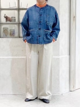 「スタッフコーデ」｜「アイテム（デニムジャケット）」を使った、RNA MEDIA ZOZOTOWN STAFFさん（レディース・162cm）の冬コーディネート