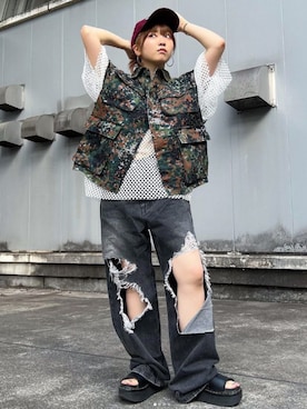「RNA」｜「アイテム（キャップ）」を使った、RNA MEDIA ZOZOTOWN STAFFさん（レディース・156cm）の秋コーディネート