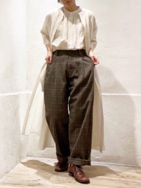 「重ね着ベストシーズン」｜「アイテム（シャツワンピース）」を使った、RNA MEDIA ZOZOTOWN STAFFさん（レディース・156cm）の秋コーディネート