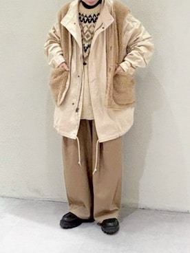 「ニット/セーター」｜「アイテム（ジャケット/アウター）」を使った、RNA MEDIA ZOZOTOWN STAFFさん（レディース・156cm）の冬コーディネート