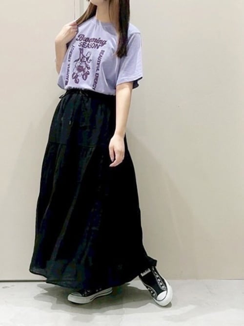 tシャツ M2498 フラワープリントピグメントＴ レディース M2498 フラワープリントピグメントT（Tシャツ/カットソー