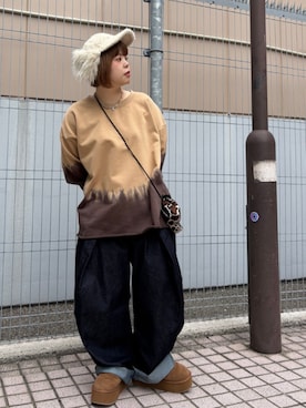 「RNA」｜「アイテム（スウェット）」を使った、RNA MEDIA ZOZOTOWN STAFFさん（レディース・153cm）の秋コーディネート
