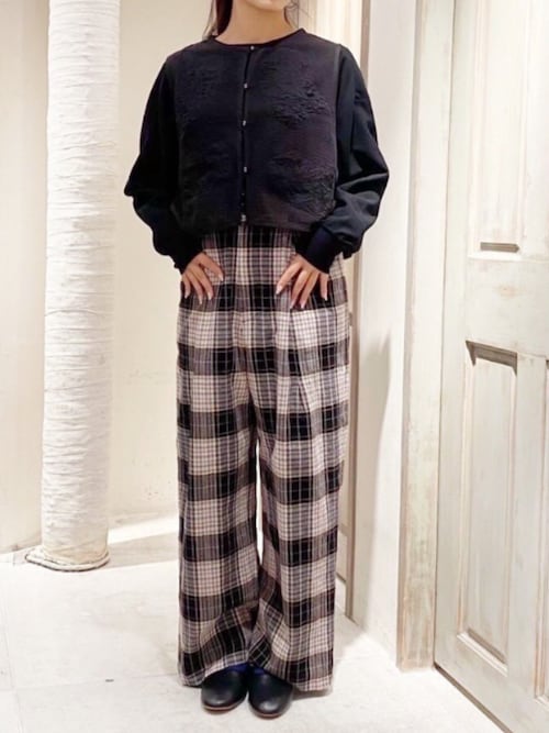 セール】R4300 モールヤーンチェックタックパンツ（その他パンツ  