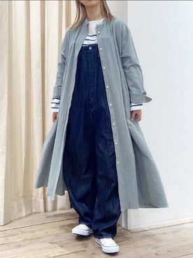 「シャツワンピ」｜「アイテム（オールインワン・サロペット）」を使った、RNA MEDIA ZOZOTOWN STAFFさん（レディース・166cm）の夏コーディネート