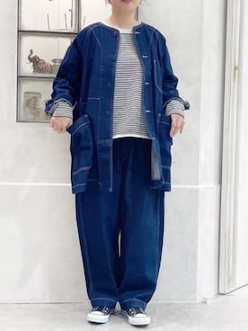 「24AW秋の新作」｜「アイテム（その他アウター）」を使った、RNA MEDIA ZOZOTOWN STAFFさん（レディース・154cm）の夏コーディネート