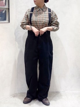 「RNA-N（アールエヌエーエヌ）のアイテム（オールインワン・サロペット）」を使った、RNA MEDIA ZOZOTOWN STAFFさん（レディース・162cm）の冬コーディネート