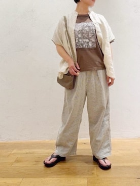「RNA-N（アールエヌエーエヌ）のM2648 small flower フォトT（Tシャツ/カットソー、ブラウン系）」を使った、RNA MEDIA ZOZOTOWN STAFFさん（レディース・156cm）の春コーディネート