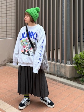 「RNA（アールエヌエー）のアイテム（トートバッグ）」を使った、RNA MEDIA ZOZOTOWN STAFFさん（レディース・153cm）の冬コーディネート