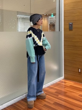 「RNA」｜「アイテム（スウェット）」を使った、RNA MEDIA ZOZOTOWN STAFFさん（レディース・158cm）の冬コーディネート