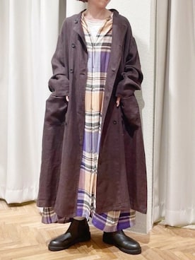 「シャツワンピ」｜「アイテム（その他アウター）」を使った、RNA MEDIA ZOZOTOWN STAFFさん（レディース・158cm）の秋コーディネート
