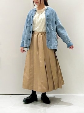 「アイテム（ノーカラージャケット）」を使った、RNA MEDIA ZOZOTOWN STAFFさん（レディース・164cm）の秋コーディネート