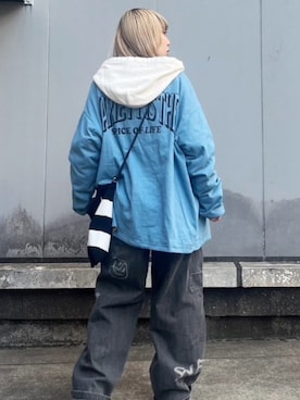 「リバーシブル」｜「アイテム（パーカー）」を使った、RNA MEDIA ZOZOTOWN STAFFさん（レディース・151cm）の春コーディネート