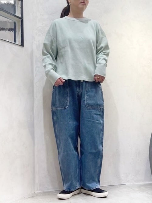 tシャツ M2196 １６／−ワッフルオーバーサイズプルオーバー レディース M2196 16/-ワッフルオーバーサイズプルオーバー(M ブラック