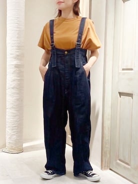 「ワーク」｜「アイテム（オールインワン・サロペット）」を使った、RNA MEDIA ZOZOTOWN STAFFさん（レディース・157cm）の春コーディネート