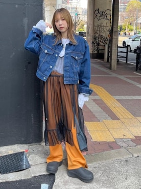 「RNA（アールエヌエー）のアイテム（ジャケット/アウター）」を使った、RNA MEDIA ZOZOTOWN STAFFさん（レディース・160cm）の春コーディネート