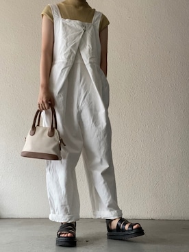 「nest Robe（ネストローブ）のアイテム（サロペット/オーバーオール）」を使った、てんさん（レディース・161cm）の夏コーディネート
